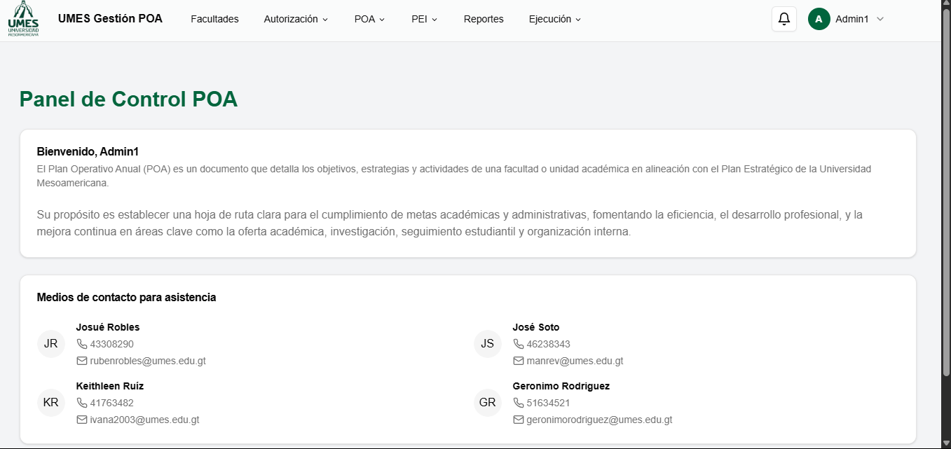 Sistema de supervisión de POA
